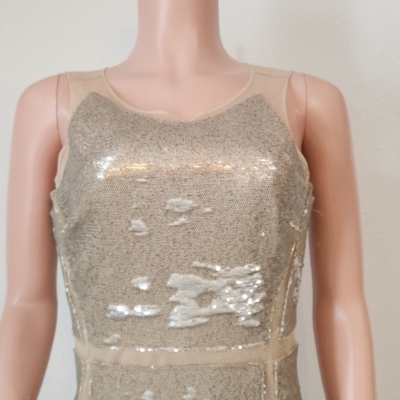 Julia Jordan Gold Sequin Cocktail Dress Sz 6 - Picture 3 of 10